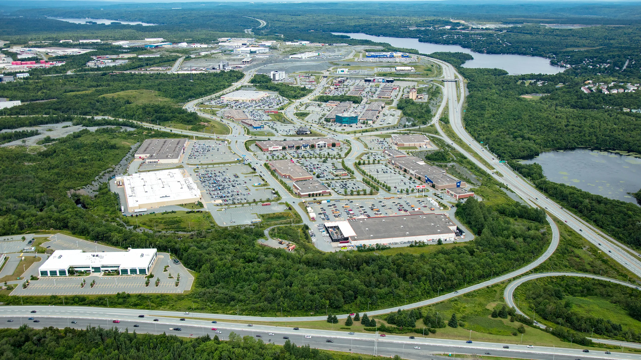 daytime aerial photo of shopping center